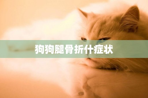 狗狗腿骨折什癥狀