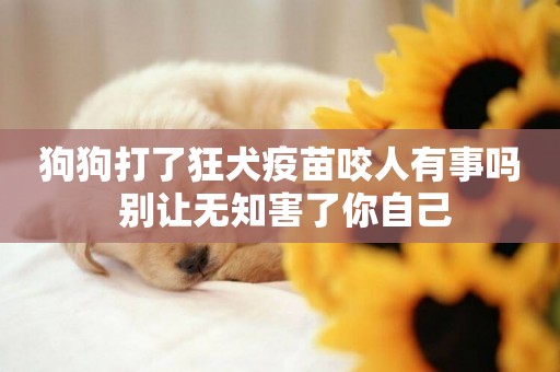 狗狗打了狂犬疫苗咬人有事嗎 別讓無知害了你自己