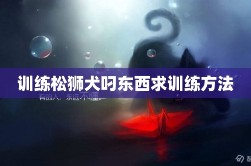 訓練松獅犬叼東西求訓練方法