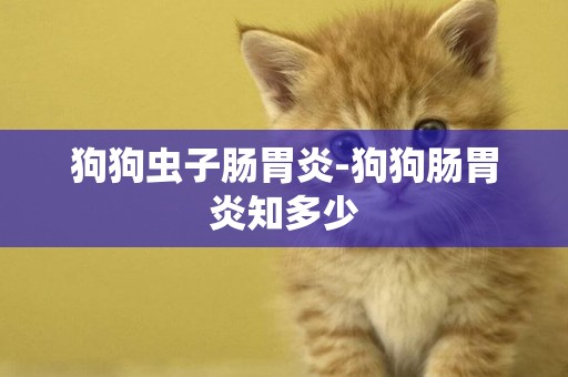 狗狗蟲子腸胃炎-狗狗腸胃炎知多少