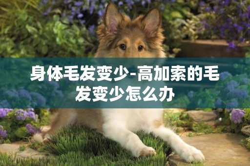 身體毛發變少-高加索的毛發變少怎么辦