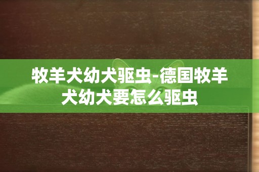 牧羊犬幼犬驅蟲-德國牧羊犬幼犬要怎么驅蟲