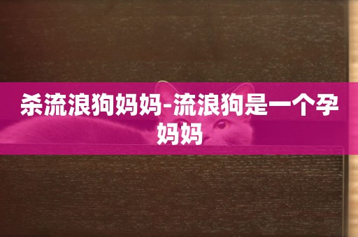 殺流浪狗媽媽-流浪狗是一個孕媽媽