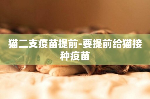 貓二支疫苗提前-要提前給貓接種疫苗