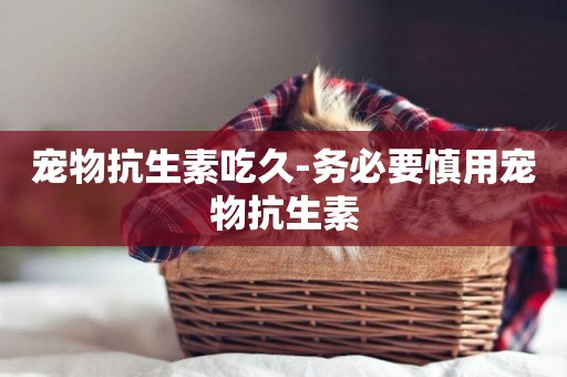 寵物抗生素吃久-務必要慎用寵物抗生素