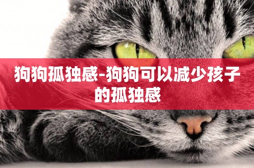 狗狗孤獨感-狗狗可以減少孩子的孤獨感