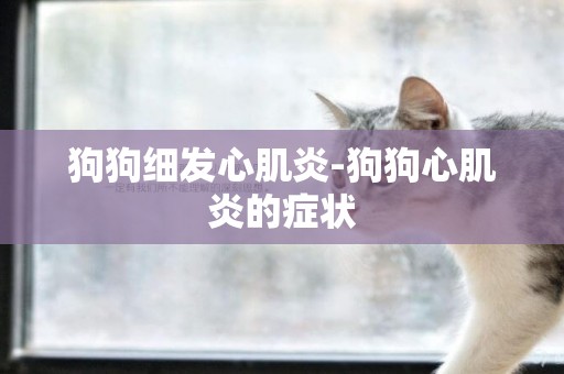 狗狗細發心肌炎-狗狗心肌炎的癥狀