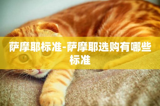 薩摩耶標準-薩摩耶選購有哪些標準