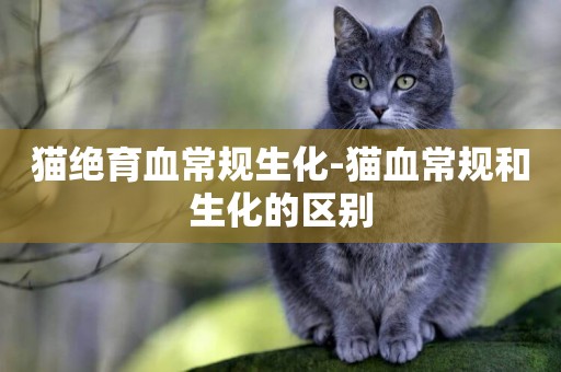貓絕育血常規生化-貓血常規和生化的區別