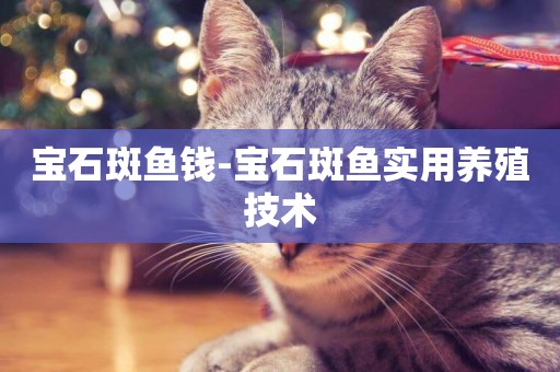 寶石斑魚錢-寶石斑魚實用養殖技術