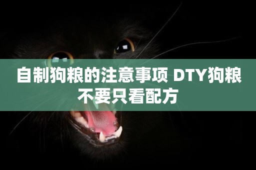 自制狗糧的注意事項 DTY狗糧不要只看配方