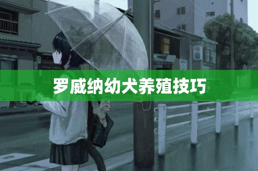 羅威納幼犬養殖技巧