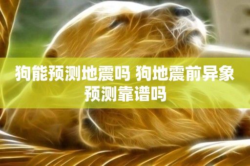 狗能預測地震嗎 狗地震前異象預測靠譜嗎