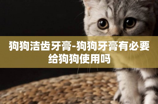 狗狗潔齒牙膏-狗狗牙膏有必要給狗狗使用嗎