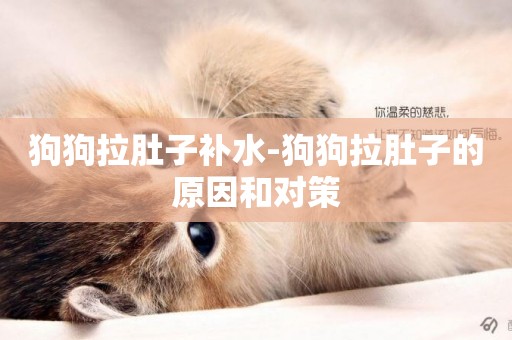 狗狗拉肚子補水-狗狗拉肚子的原因和對策