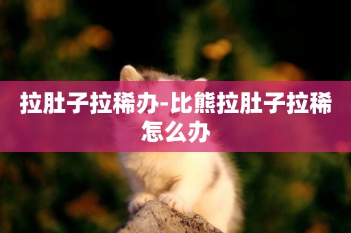 拉肚子拉稀辦-比熊拉肚子拉稀怎么辦