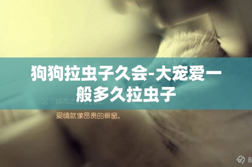 狗狗拉蟲子久會-大寵愛一般多久拉蟲子