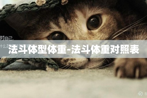 法斗體型體重-法斗體重對照表