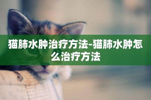 貓肺水腫治療方法-貓肺水腫怎么治療方法