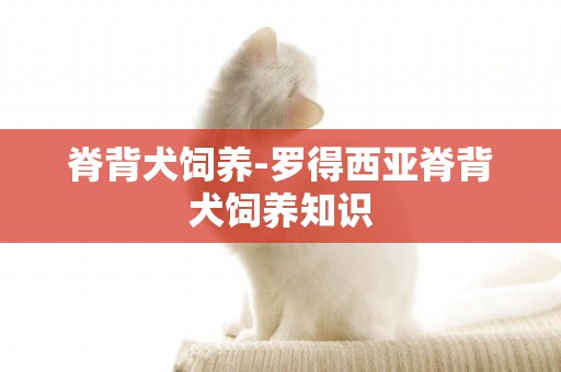 脊背犬飼養-羅得西亞脊背犬飼養知識