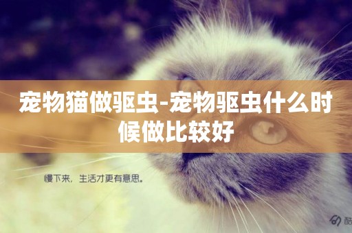 寵物貓做驅蟲-寵物驅蟲什么時候做比較好