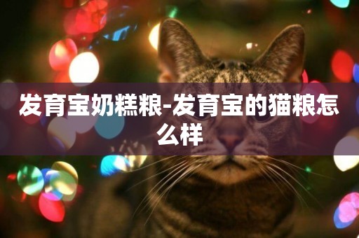 發育寶奶糕糧-發育寶的貓糧怎么樣