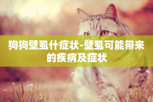 狗狗壁虱什癥狀-壁虱可能帶來的疾病及癥狀