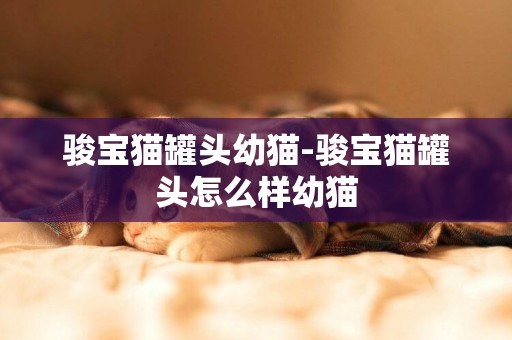 駿寶貓罐頭幼貓-駿寶貓罐頭怎么樣幼貓