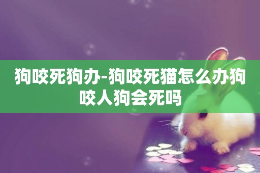 狗咬死狗辦-狗咬死貓怎么辦狗咬人狗會死嗎