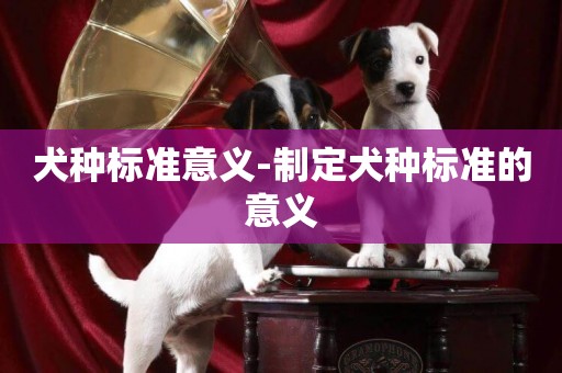 犬種標準意義-制定犬種標準的意義