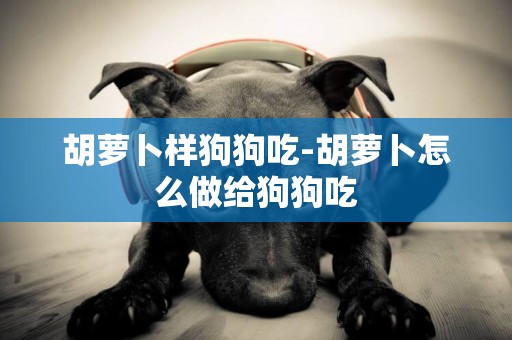 胡蘿卜樣狗狗吃-胡蘿卜怎么做給狗狗吃
