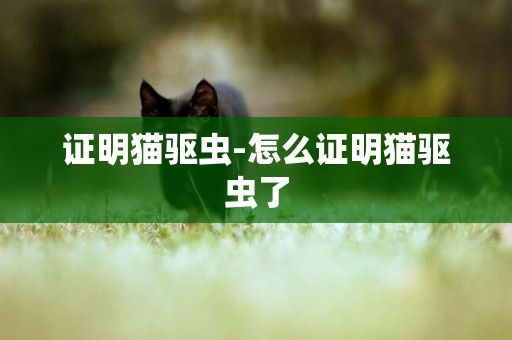 證明貓驅蟲-怎么證明貓驅蟲了