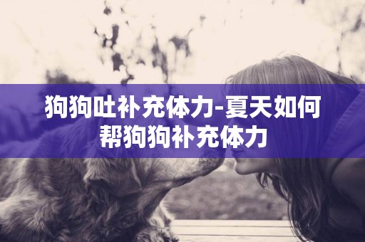 狗狗吐補充體力-夏天如何幫狗狗補充體力