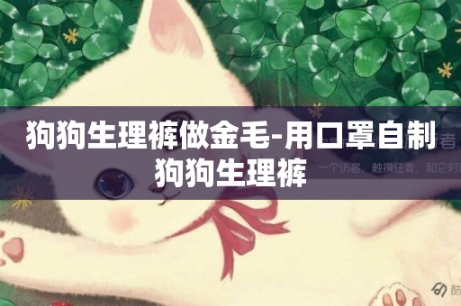 狗狗生理褲做金毛-用口罩自制狗狗生理褲