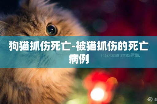 狗貓抓傷死亡-被貓抓傷的死亡病例