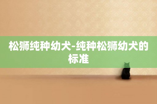 松獅純種幼犬-純種松獅幼犬的標準