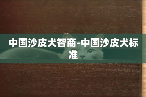 中國沙皮犬智商-中國沙皮犬標準