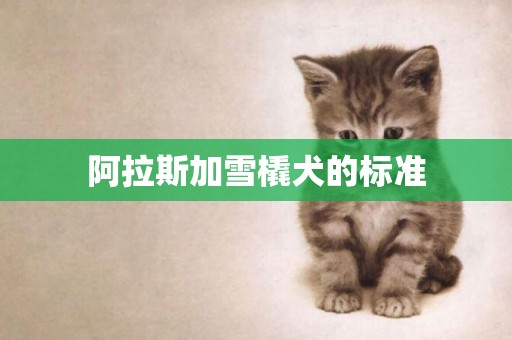 阿拉斯加雪橇犬的標準