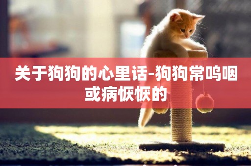 關于狗狗的心里話-狗狗常嗚咽或病懨懨的