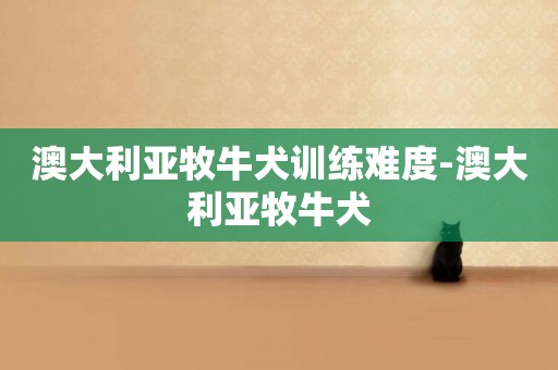 澳大利亞牧牛犬訓練難度-澳大利亞牧牛犬