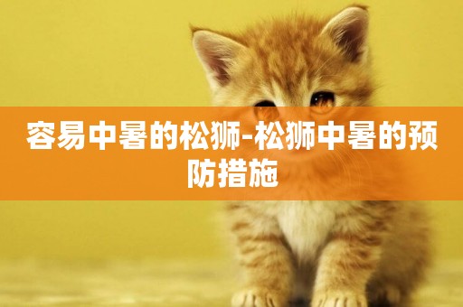容易中暑的松獅-松獅中暑的預防措施