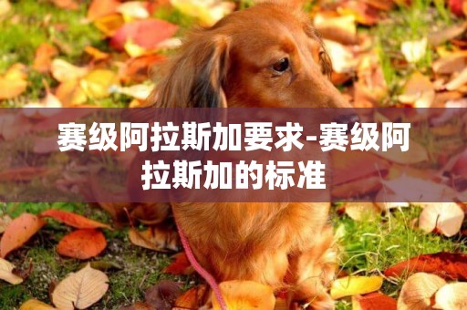 賽級阿拉斯加要求-賽級阿拉斯加的標準
