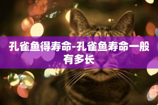 孔雀魚得壽命-孔雀魚壽命一般有多長