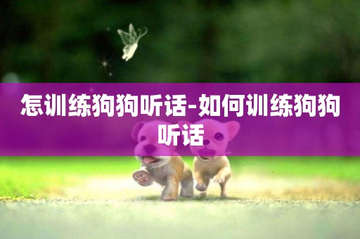怎訓練狗狗聽話-如何訓練狗狗聽話