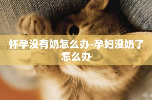 懷孕沒有奶怎么辦-孕婦沒奶了怎么辦