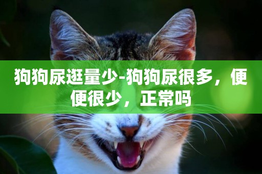 狗狗尿逛量少-狗狗尿很多，便便很少，正常嗎
