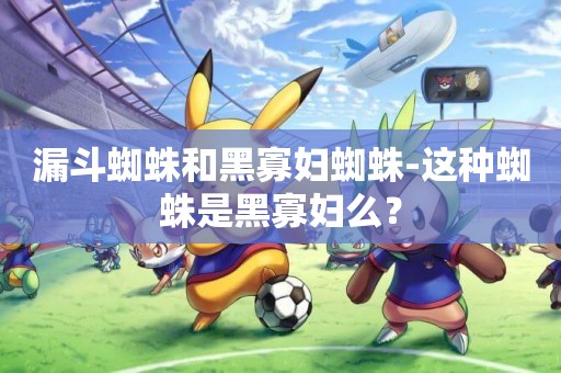 漏斗蜘蛛和黑寡婦蜘蛛-這種蜘蛛是黑寡婦么？