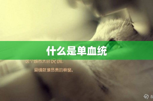 什么是單血統