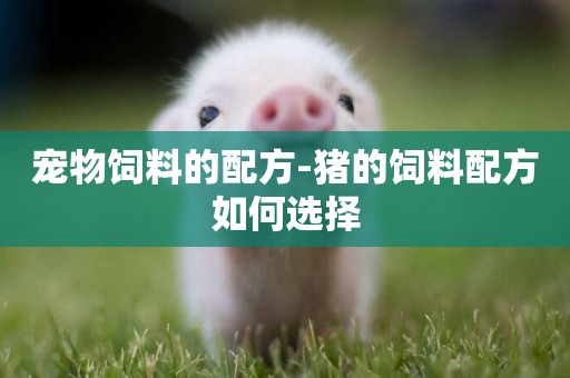 寵物飼料的配方-豬的飼料配方如何選擇