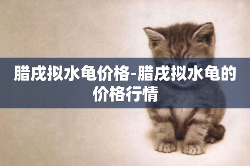 臘戌擬水龜價格-臘戌擬水龜的價格行情